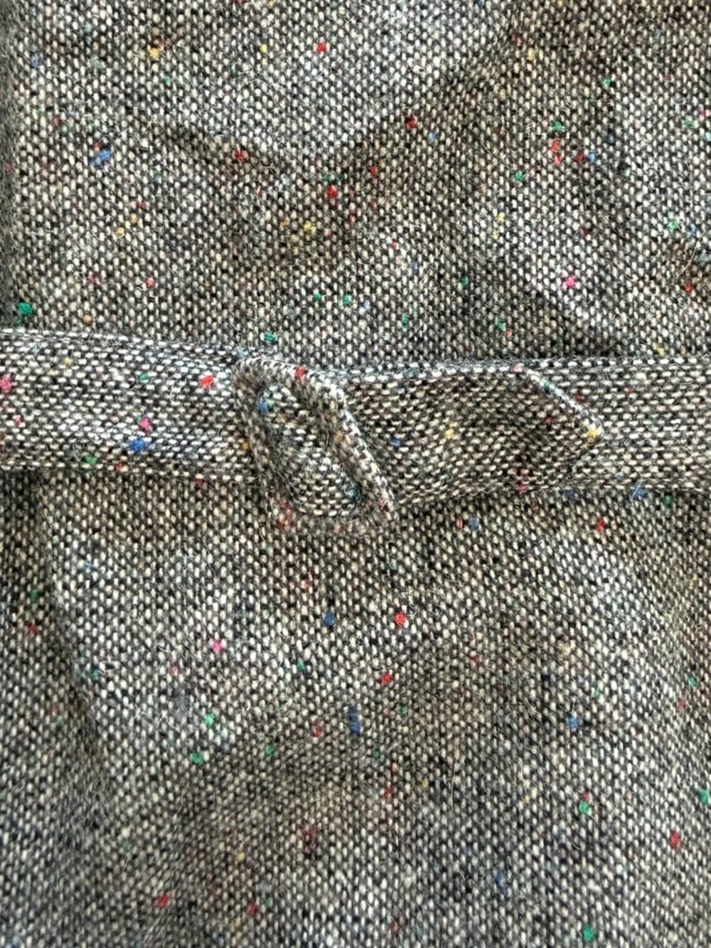 Vintage 90s Esprit Wool Blend Tweed Button Front Jumper Maxi Dress Size L - Picture 8 of 9